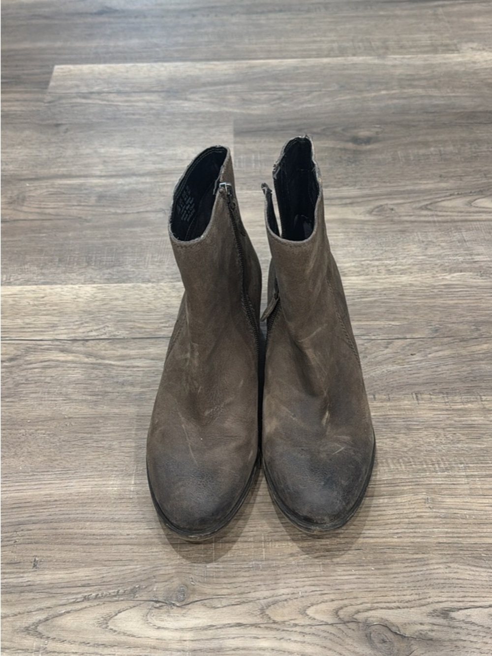 Franco Sarto Brown Suede Heeled Ankle Boots